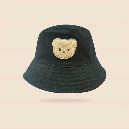 Boys Plush Bear Patch Bucket Hat Sun Hat