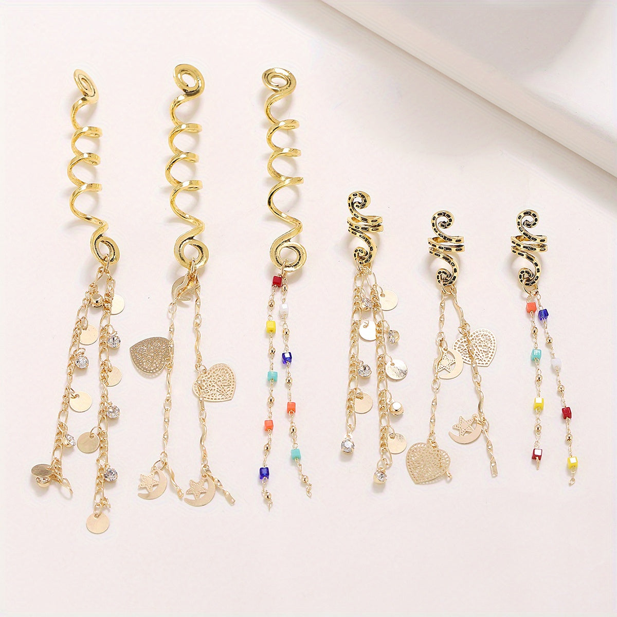 Golden Pendant Hair Jewelry for Braids Tassels Loc Accessories