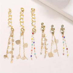 Golden Pendant Hair Jewelry for Braids Tassels Loc Accessories