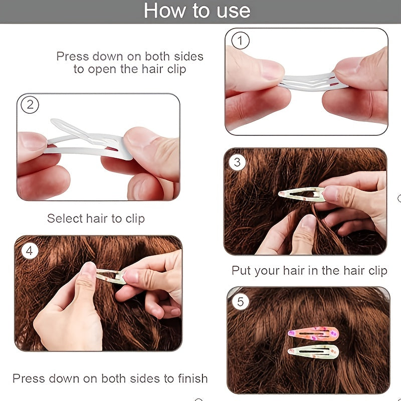 Colorful Metal Snap Hair Barrettes HairPin