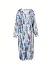  Tie Dye V-Neck Maxi Dress with Pockets