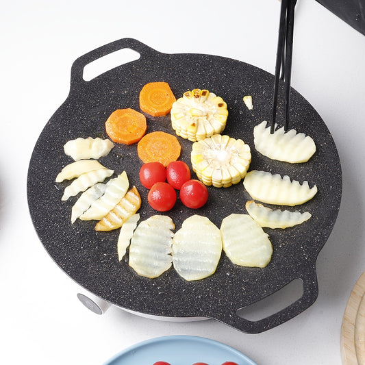 Round Cast Iron Grill Pan for Outdoor Camping and BBQ