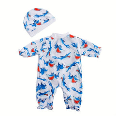 Unicorn & Shark Onesie Hat Set for 14-17 Inch Dolls
