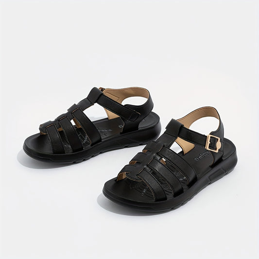 Women's Fisherman Sandals Open Toe Woven Flat Sandals Buckle Outdoor Casual