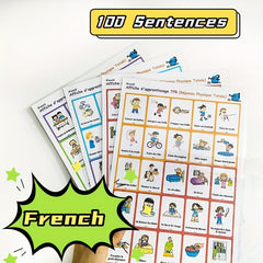 TPR French Learning Posters: 100 Key Phrases & Images - Kids & Beginners