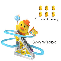 Yellow Duck Slide & Climb Track Toy Set with Music & Lighting for Youngsters