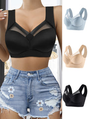 3 Pcs Wireless Sports Bra Seamless Push Up Running Workout Tank Bra Women's Ling