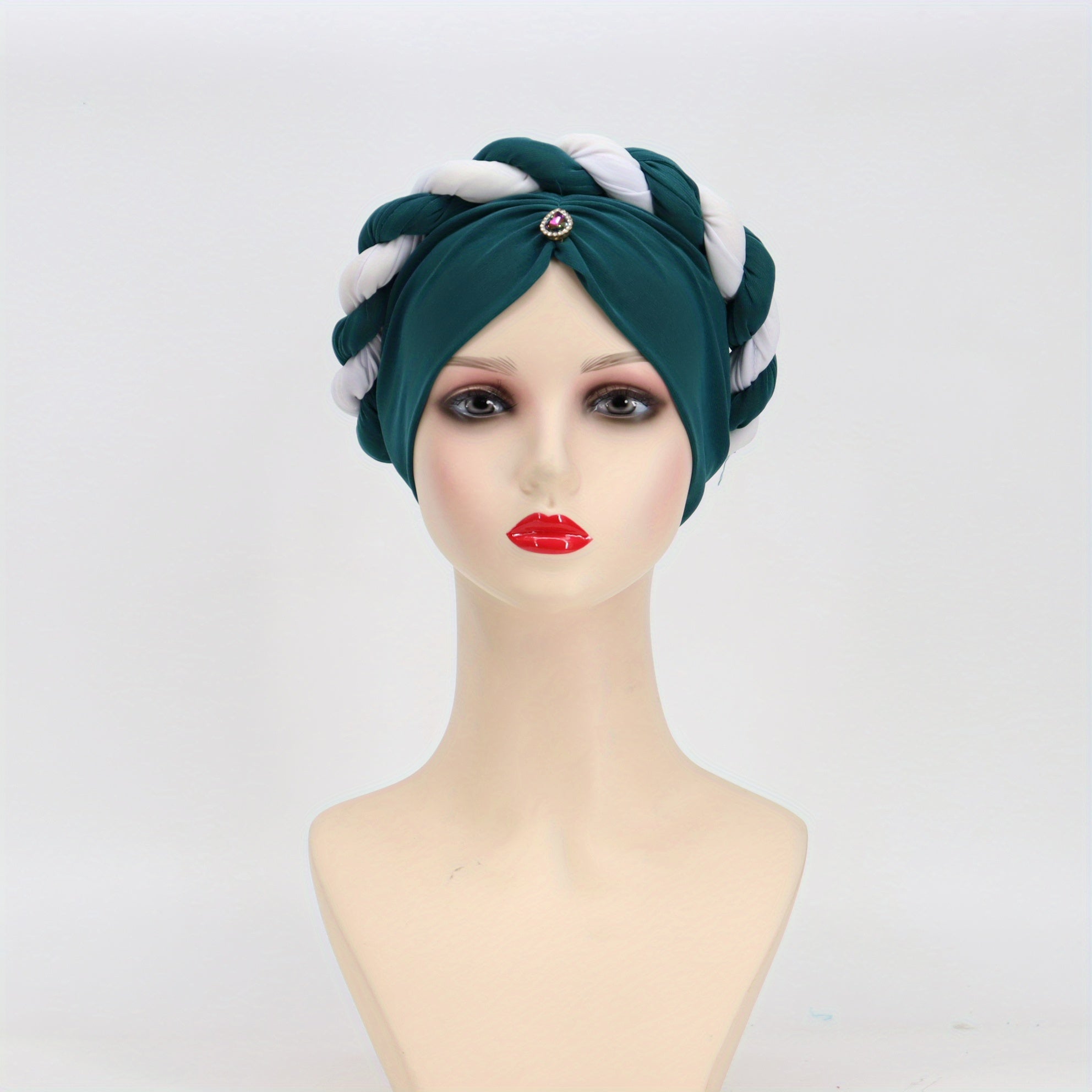Crystal Pendant Turban Cap Elastic Head Wrap Ramadan Head Scarf
