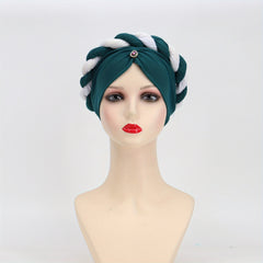 Crystal Pendant Turban Cap Elastic Head Wrap Ramadan Head Scarf