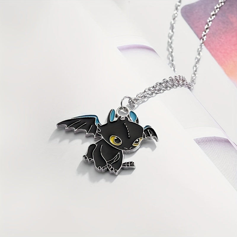 Small Flying Dragon Necklace Dripping Oil Pendant Jewelry