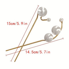 Faux Pearl Hairpin Head Jewelry Hair Stick Women's Hair Accessories