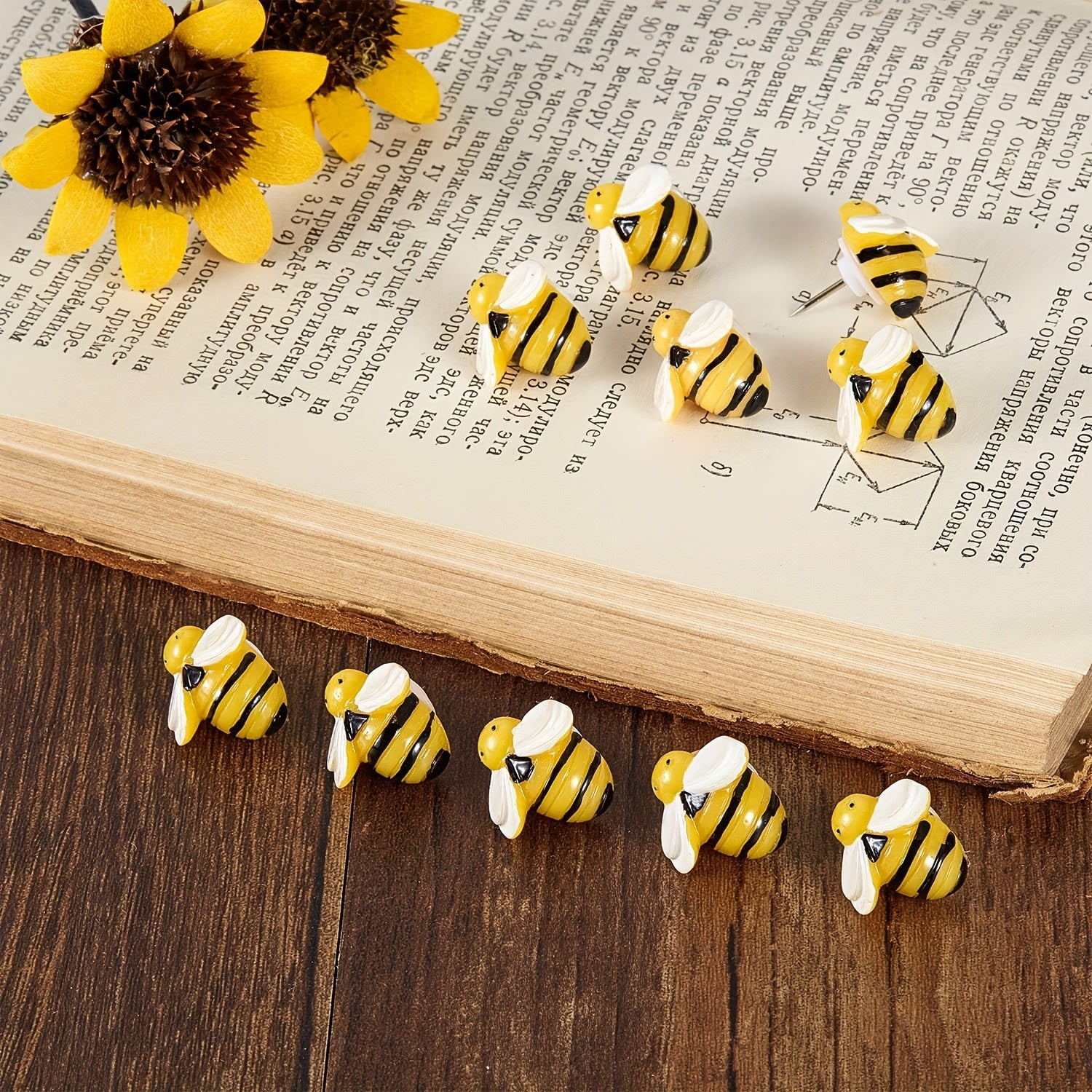 20pcs Bee Pushpins Bees Thumb Tacks Decorative for Wall Whiteboard Corkboard