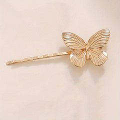 Golden Butterfly Shaped Hair Pin Alloy Hairpin Hair Clip For Side Hair Bang