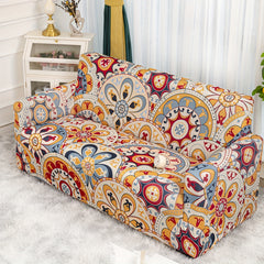 Classic Boho Silk Printed Sofa Slipcover Non-slip Furniture Protector