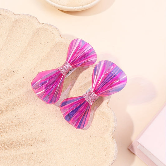 2pcs Rhinestone Bow Hair Clip, Sweet Hair Accessory for Women and Girls