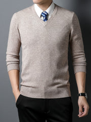 Men's Warm Winter V Neck Slim Knitted Pullover Sweater