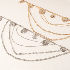 Layered Waist Chain Belt for Women Beach Bikini Denim Dresses