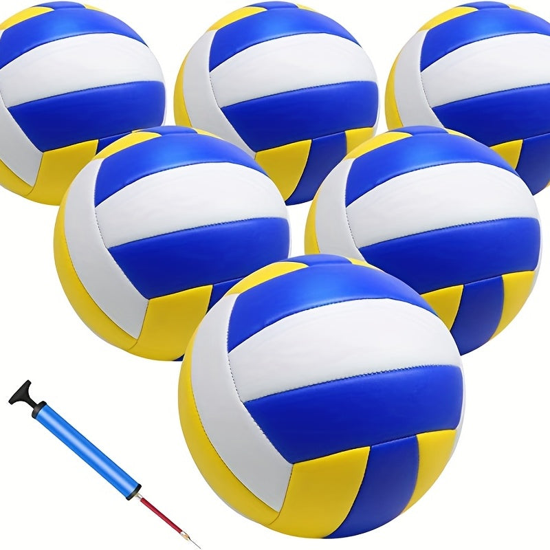 Composite Leather Volleyball Size 5 Inflatable Soft Ball with Pump