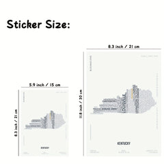 USA States Letter Maps Stickers Modern Typography Art Gift for Kids