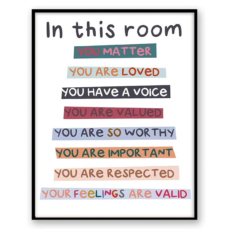 1pc In This Room Diversity Rainbow Poster Classroom Decor