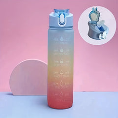 25oz 750ml Motivational Water Bottle Time Marker Gradient Non Toxic for Sports