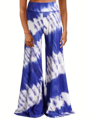  Tie Dye Waist High Rise Flared Leg Pants