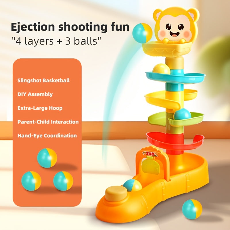 Educational Marble Run Toy for Kids Colorful Rolling Bead Skyscraper