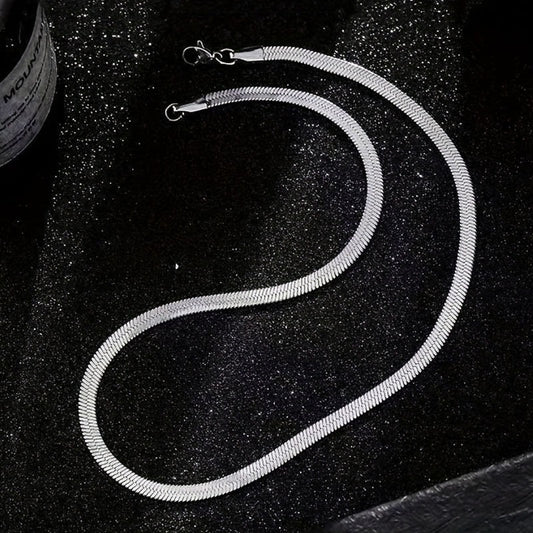 Titanium Steel Smooth Snake Necklace Hip Hop Chain Men's Accessories