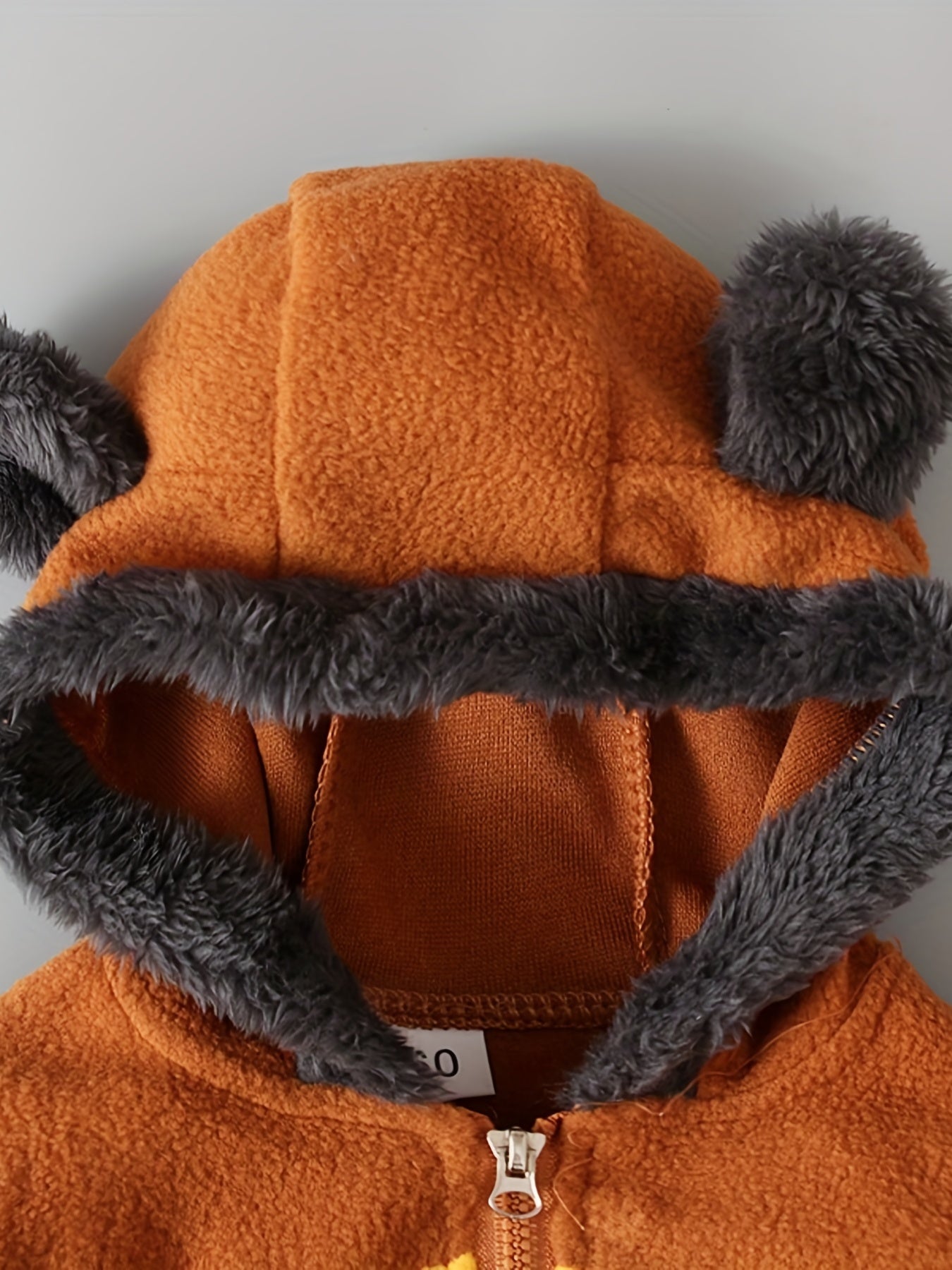 Baby Boys Long Sleeve Bear Hooded Jumpsuit