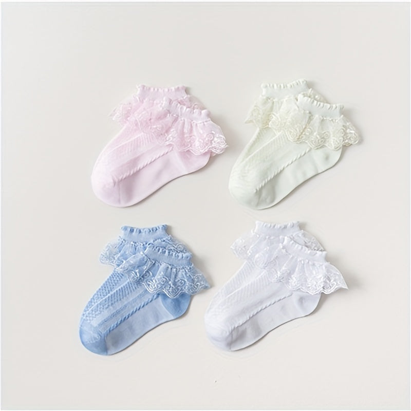 Kids Lace Socks Girls Cotton Mesh Princess Short Socks