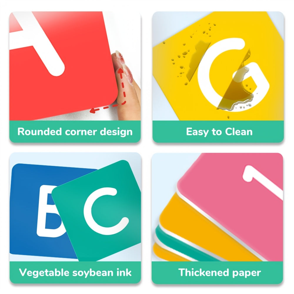 Alphabet Number Learning Cards Educational Flashcards for Kids Interactive Game