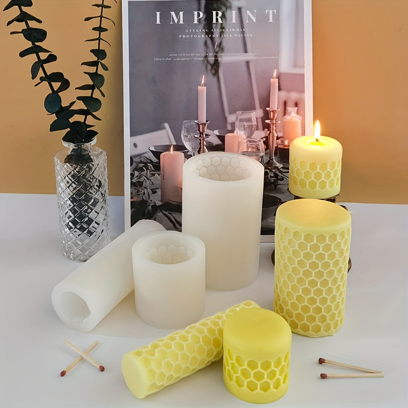 3D Bee Honeycomb Candle Making Molds Silicone Plaster Mold