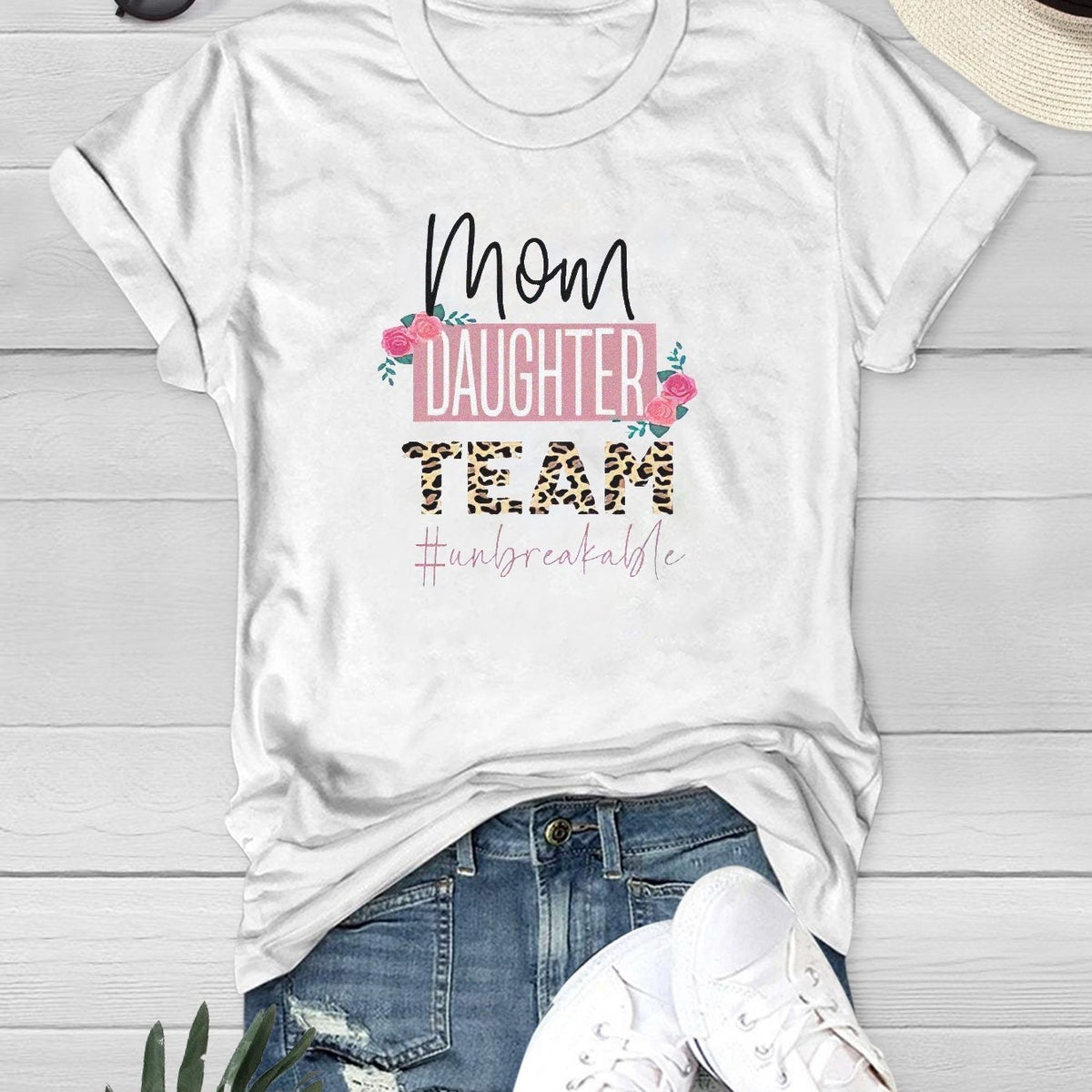Casual Women's Printed T-shirt Short Sleeve Summer Sports Top