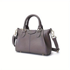 Leather Boston Bag Crossbody Bag With Adjustable Strap