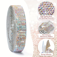 1 Yard Rhinestone Car Sticker for Dashboard Central Control