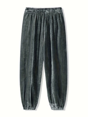 Men's Plush Thermal Sweatpants Pocket Jogger Pants