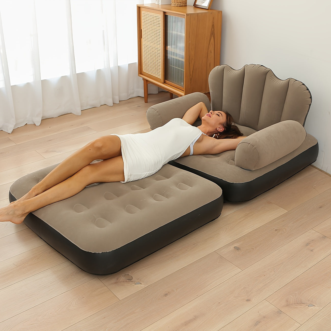 1pc Inflatable Sofa Outdoor Adult Lazy Sofa Five in one Inflatable Bed