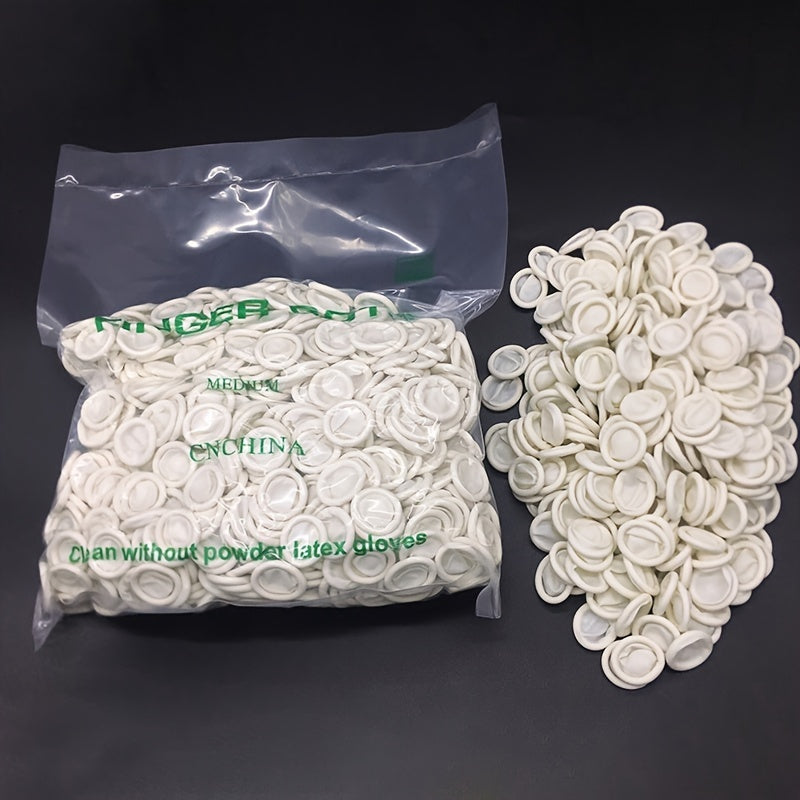 Latex Finger Cots Disposable Powder Beauty Tattoo Embroidery Dust Beige