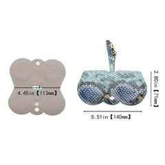 SOOLALA Snake Skin Eyeglasses Clip PU Glasses Case