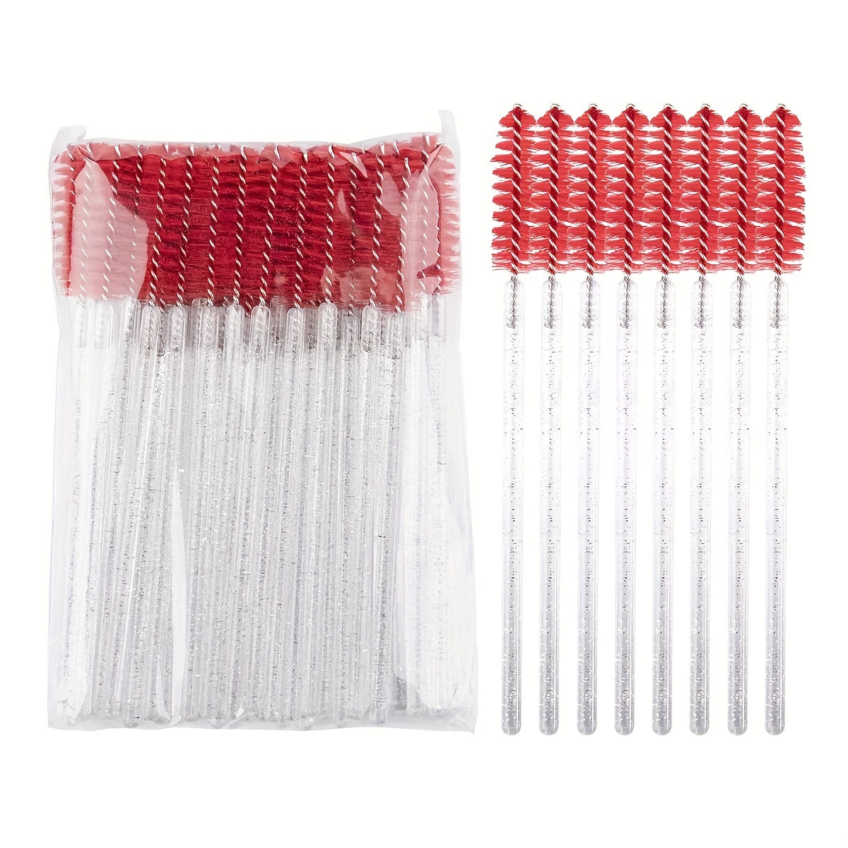 50pcs Eyelash Brushes Spiral Mascara Wands Makeup Applicator Kit