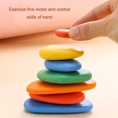 Rainbow Pebbles Stone Toys Educational Desktop Game