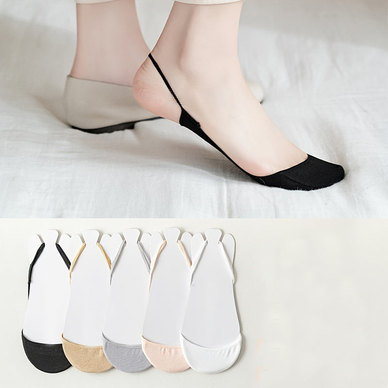 5 Pairs Thin High Heel Non-Slip Invisible Socks Women's Stocking