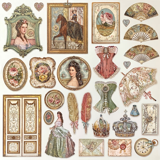 Vintage Palace Style Junk Journal Sticker Scrapbooking Stickers