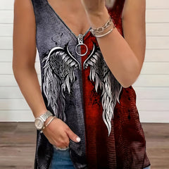 Casual V Neck Sleeveless Tank Top for Summer Women's Clothing