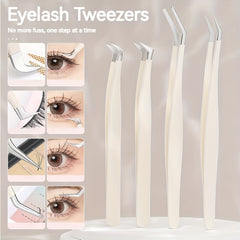 Eyelash Tweezers Extension Clip Stainless Steel Anti Static Superhard