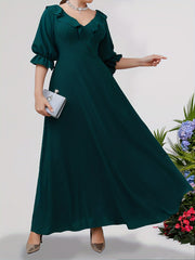  Ruffle Trim Maxi Bridesmaid Dress