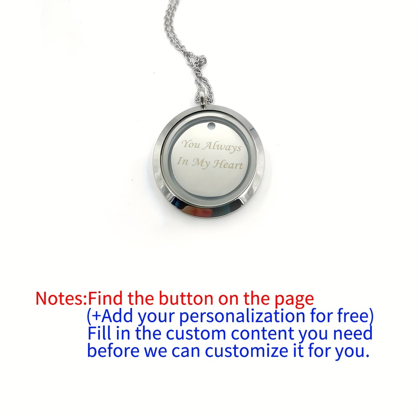 Personalized Pet Memorial Pendant with Screw Cap - Engrave Name Plate