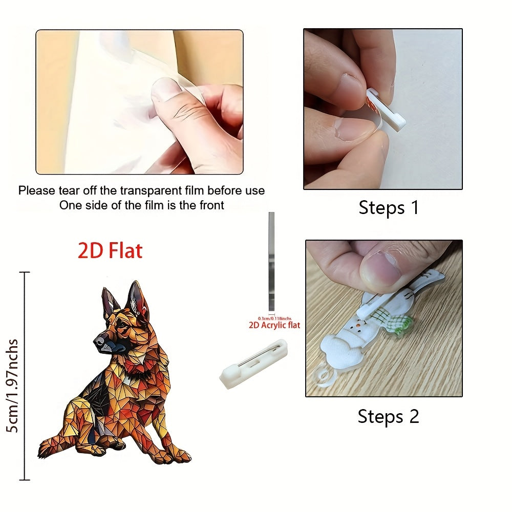 Stylish 2D Acrylic De Mu Brooch DIY Accessory