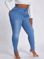  Button Up High Waist Skinny Jeans