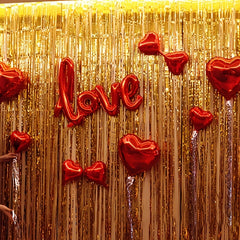 Metallic Fringe Curtain Party Banner Tinsel Foil Streamers for Wedding Birthday